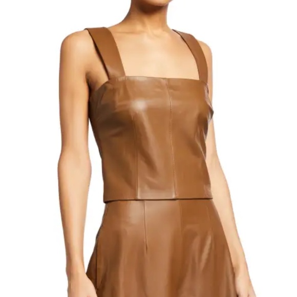 VINCE LEATHER TOP - Picture 2 of 7